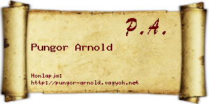 Pungor Arnold névjegykártya